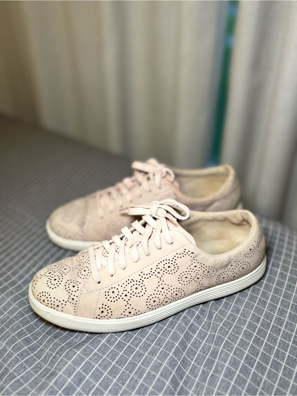 Cole Haan Blush Pink Perforated Lace-Up Sneakers
